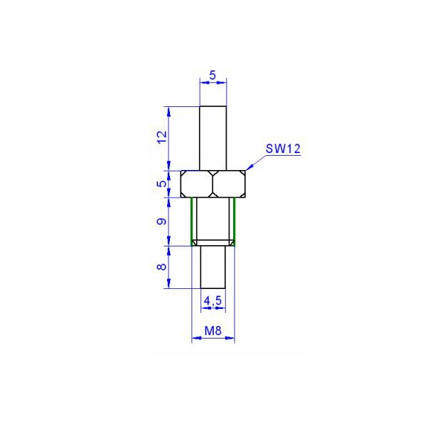 Einschraubfühler M8 aktiv mit Messumformer, 0-10V und 4-20mA Ausgang, Leitungslänge wählbar