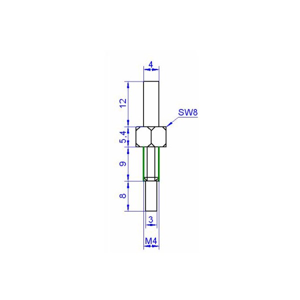 Einschraubfühler M4 aktiv mit Messumformer, 0-10V und 4-20mA Ausgang, Leitungslänge wählbar